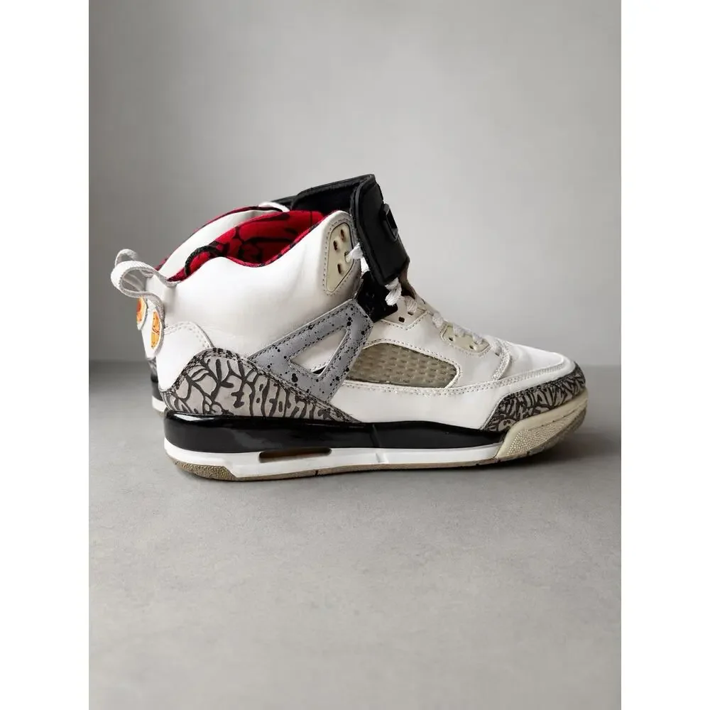 Jordan Spizike White‎ Red Black Grey High Top Basketball Sneaker Leather 7Y